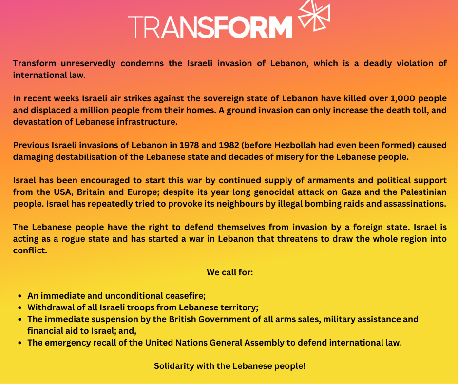 Transform statement on Lebanon 